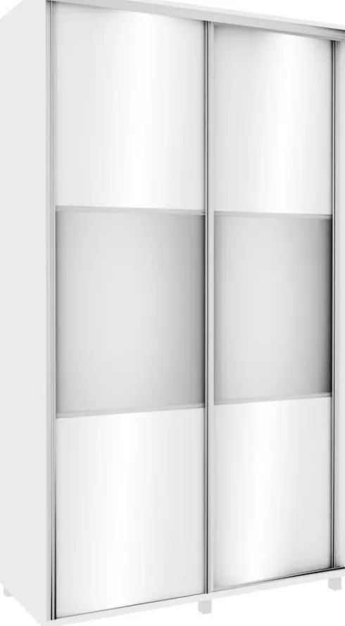 Szafa przesuwna 120 cm lustra (biały połysk)
