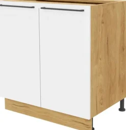 Szafka 80 dolna Bellona (bały połysk/dąb Soma ciemny)