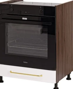 Szafka 60 dolna zabudowa piekarnika z easy boxy Laurencja (biały lakier mat/orzech Foresta)
