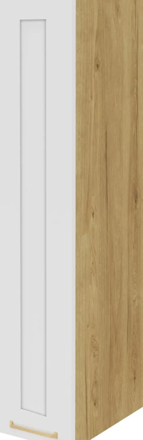 Szafka 20 górna lewa Laurencja (biały lakier mat/dąb Soma ciemny) 100cm