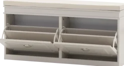 Szafka na buty z siedziskiem Alessa 1 (kaszmir/biały)
