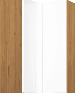 Szafka narożna górna (litera L) Kampara (Biały lakier/dąb Soma ciemny) 100cm
