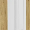 Szafka narożna górna (litera L) Laurencja (biały lakier mat/dąb Soma ciemny) 100cm