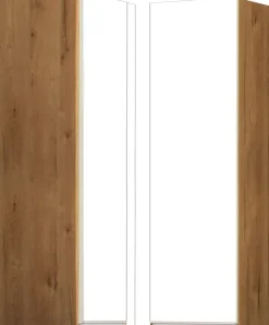 Szafka narożna górna (litera L) Monia 100cm (biały połysk/dąb Soma ciemny)