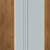 Szafka narożna górna (litera L) Monia 100cm (szary/dąb Soma ciemny)