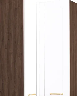 Szafka narożna górna wys.100cm (litera L) Laurencja (biały lakier mat/orzech Foresta)