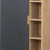 Szafka stojąca z drzwiczkami i półkami Floryda (grafit/dąb Soma ciemny