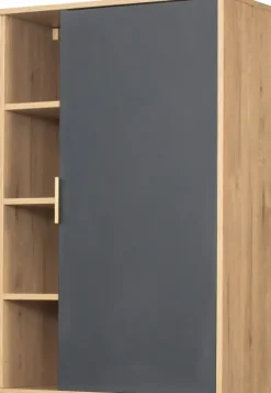 Szafka wisząca z drzwiczkami i półkami Floryda (grafit/dąb Soma ciemny)