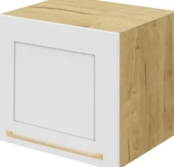 Szafka 50x36 nad okap Laurencja (biały lakier mat/dąb Soma ciemny)