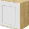 Szafka 50x43 nad okap teleskopowy Laurencja (biały lakier mat/dąb Soma ciemny)