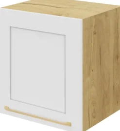 Szafka 50x43 nad okap teleskopowy Laurencja (biały lakier mat/dąb Soma ciemny)