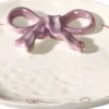 Talerz deserowy Bella 168 (biały z perłowym połyskiem/jasnofioletowy)