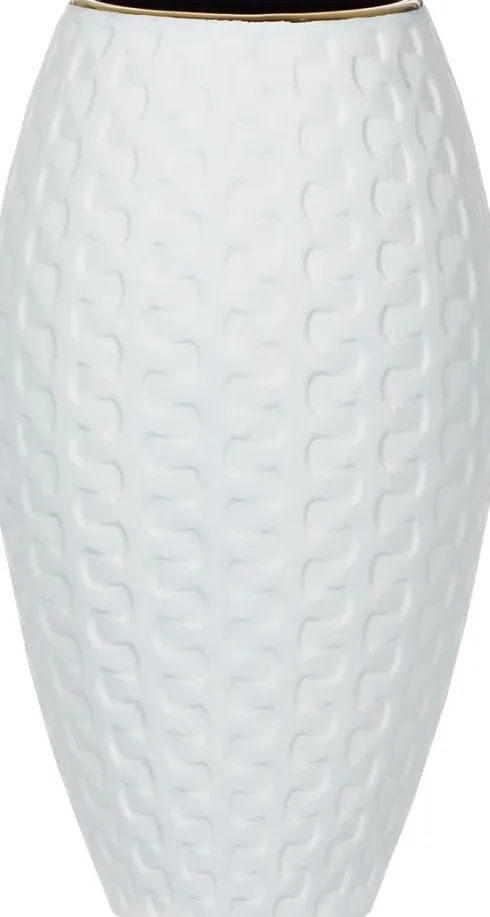 Wazon ceramiczny Konti 26 (biały/złoty)