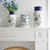 Wazon ceramiczny Pavone 43 (biały/niebieski)