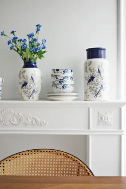 Wazon ceramiczny Pavone 43 (biały/niebieski)