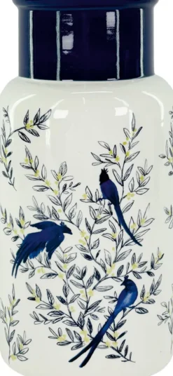 Wazon ceramiczny Pavone 43 (biały/niebieski)