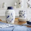 Wazon ceramiczny Pavone 44 (biały/niebieski)