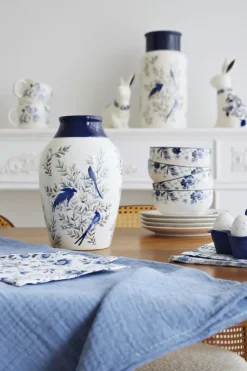 Wazon ceramiczny Pavone 44 (biały/niebieski)
