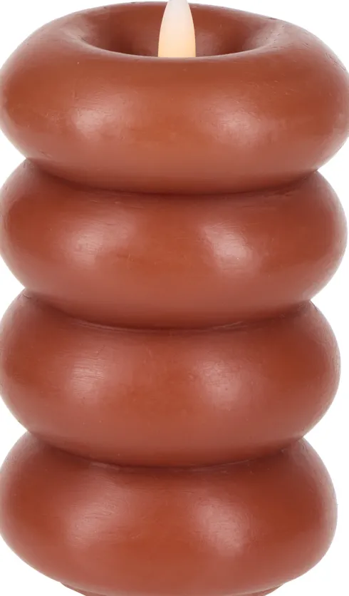 Świeca woskowa LED Cozy Light 61 (jasny brąz)