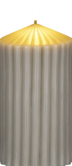 Świeca woskowa LED duża Cozy Light 52 (szara)