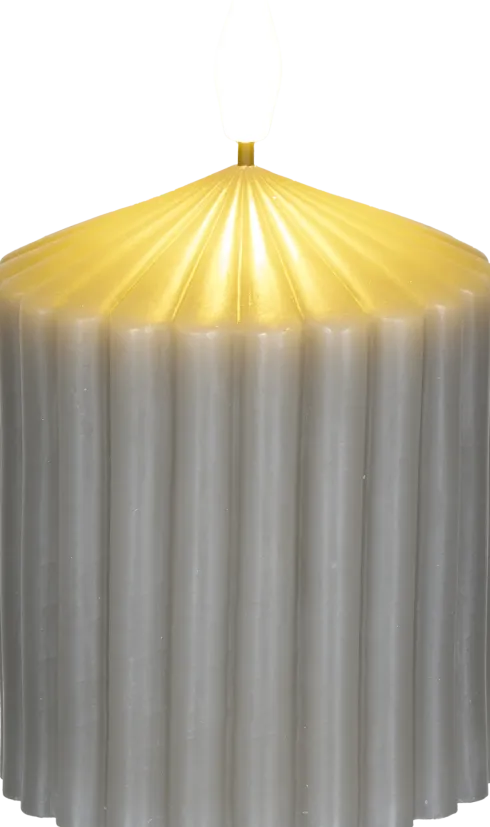 Świeca woskowa LED mała Cozy Light 52 (szara)