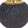 Świecznik ceramiczny Konti 22 (czarny/złoty)