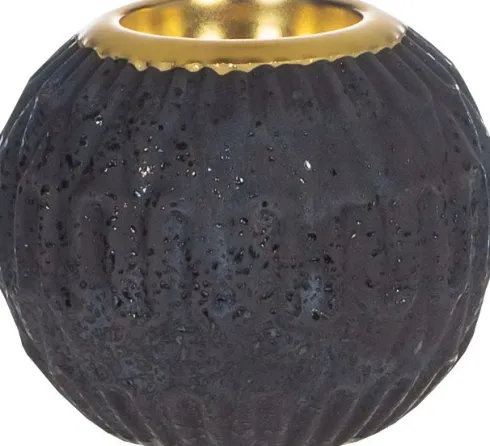 Świecznik ceramiczny Konti 22 (czarny/złoty)
