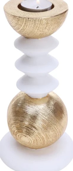 Świecznik do świec LED Luxor 50 (biały/złoty)