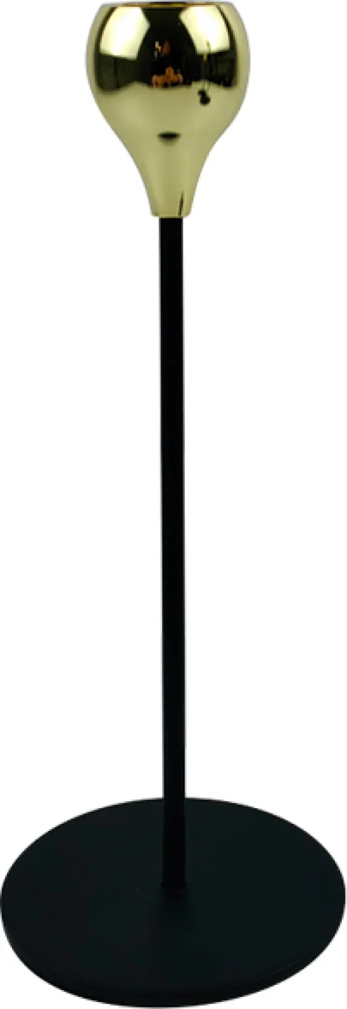 Świecznik mały Deco 45 (czarny/złoty)