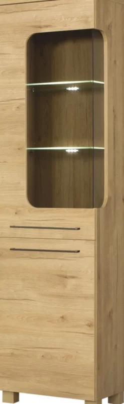 Witryna lewa z półkami LED (dąb Soma ciemny)