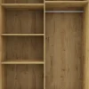 Wysoka szafa przesuwna 120 cm lustra (dąb Soma ciemny/czarne okucia)