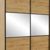 Wysoka szafa przesuwna 180 cm lustra (dąb Soma ciemny/czarne okucia)