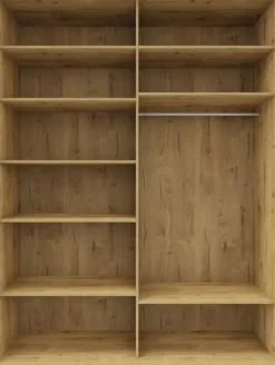 Wysoka szafa przesuwna 180 cm lustra (dąb Soma ciemny/czarne okucia)