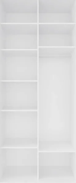 Wysoka szafa przesuwna 100 cm lustra (biały mat)