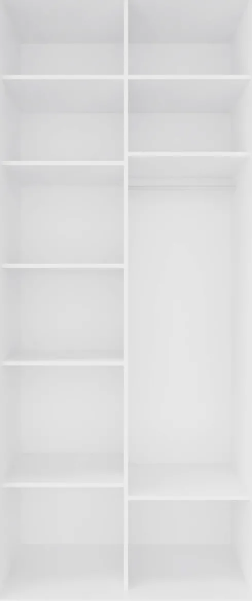 Wysoka szafa przesuwna 100 cm lustra (biały mat)