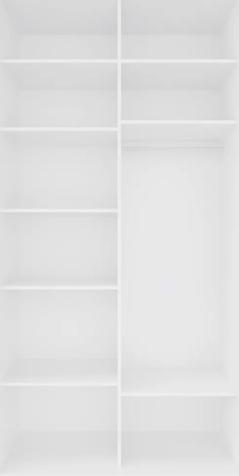 Wysoka szafa przesuwna 120 cm lustra (biały mat)