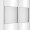 Wysoka szafa przesuwna 150 cm lustra (biały połysk)