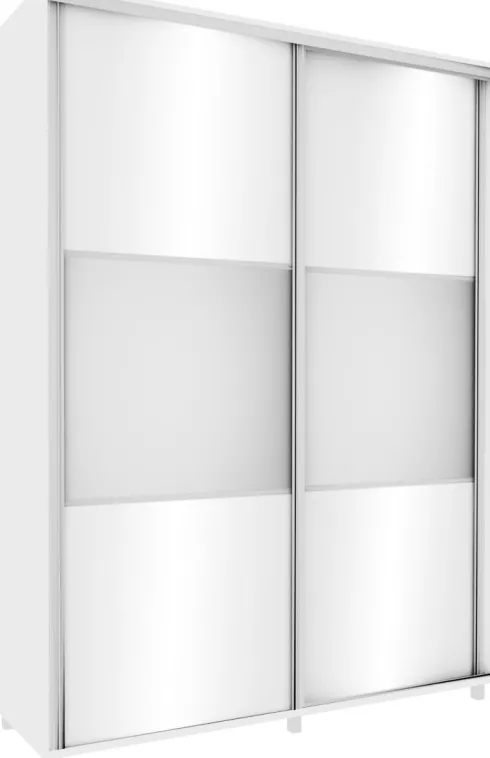 Wysoka szafa przesuwna 180 cm lustra (biały połysk)
