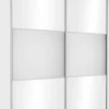 Wysoka szafa przesuwna 200 cm lustra (biały połysk)