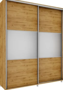 Wysoka szafa przesuwna lustra 200cm (dąb soma ciemny)