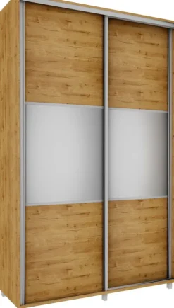 Wysoka szafa przesuwna lustra 150cm (dąb soma ciemny)