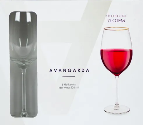Zestaw kieliszków do wina (6szt.) Avangarda 4 (zdobione złotem)