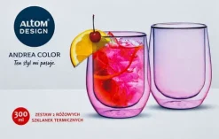 Zestaw 2 szklanek różowych Andrea 13