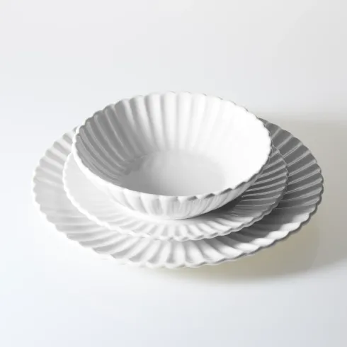 Zestaw talerzy porcelanowych Lotus 18 elementów (biały)